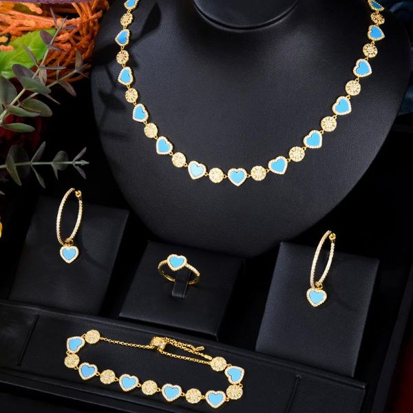 earrings & necklace blachette sweet romantic cubic zirconia heart bracelet ring 4 pcs women's wedding party fashion jewelry set, Silver
earrings & necklace blachette sweet romantic cubic zirconia heart bracelet ring 4 pcs women's wedding party fashion jewelry set, Silver