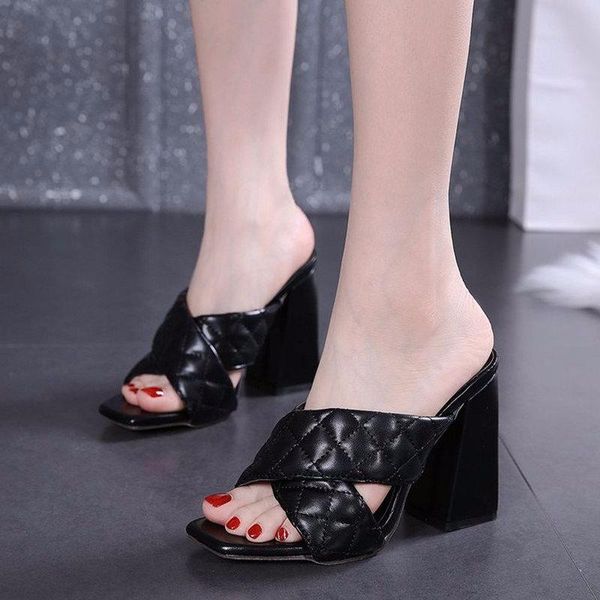 ladies sandals chunky high-heeled braided belt slippers solid elegant dress shoes women's gladiator, Black
ladies sandals chunky high-heeled braided belt slippers solid elegant dress shoes women's gladiator, Black