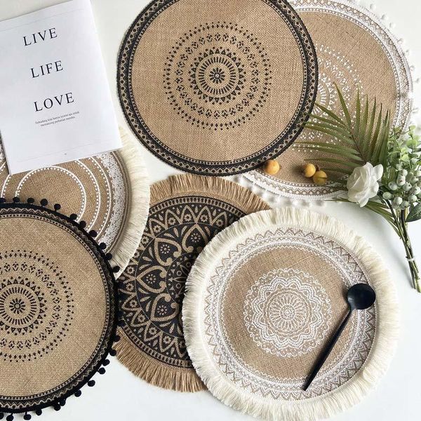 mats & pads bohemian woven cotton placemat exquisite embroidery table mat round food pad dining tableware kitchen decoration 2021
mats & pads bohemian woven cotton placemat exquisite embroidery table mat round food pad dining tableware kitchen decoration 2021
