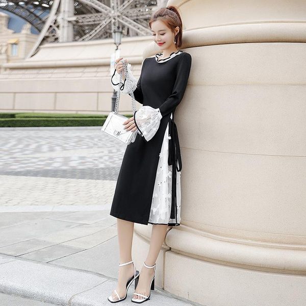 casual dresses ff1784, Black;gray