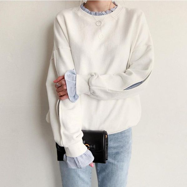 women's hoodies & sweatshirts fake 2-pieces sweatshirt women split long sleeve striped inside hooded pullover autumn winter girls swee, Black
women's hoodies & sweatshirts fake 2-pieces sweatshirt women split long sleeve striped inside hooded pullover autumn winter girls swee, Black