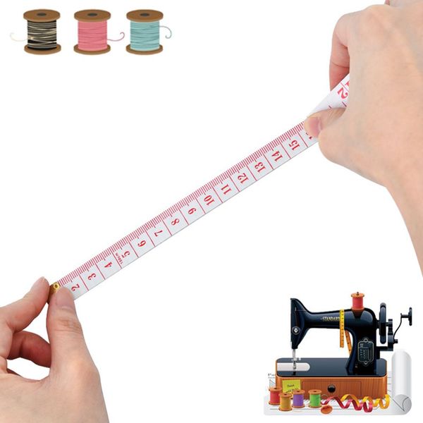 Image of 1000pcs 1.3*150cm Soft Tape Measures inch/Centimetre Display Sewing Tailor Body Rulers Ruler Measuring Tapes With Iron Head Colors Random Sending by DHL/FedEx