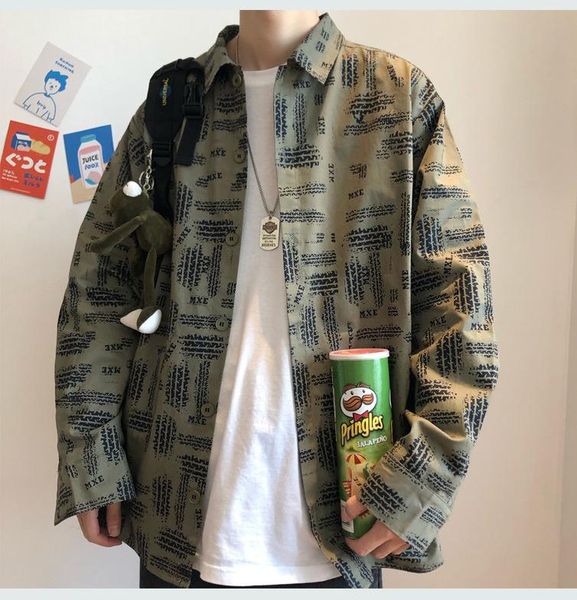 men's jackets 2021 wear autumn plump handsome loose long sleeve shirt trend bf coat korean personalized printed, Black;brown
men's jackets 2021 wear autumn plump handsome loose long sleeve shirt trend bf coat korean personalized printed, Black;brown