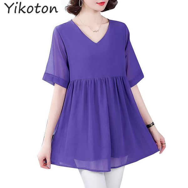 women's blouses & shirts 2021 summer women chiffon dress blouse woman short sleeve shirt plus size 4xl chemisiers femme, White
women's blouses & shirts 2021 summer women chiffon dress blouse woman short sleeve shirt plus size 4xl chemisiers femme, White