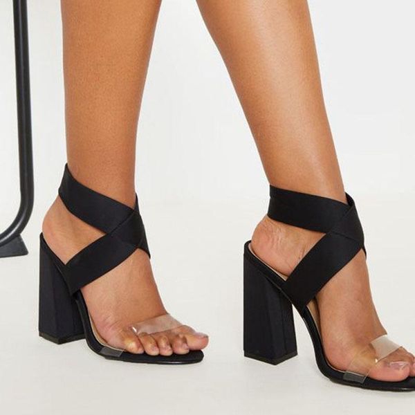 women sandals foreign trade elastic band transparent a- line high-heel chunky-heel women's, Black
women sandals foreign trade elastic band transparent a- line high-heel chunky-heel women's, Black