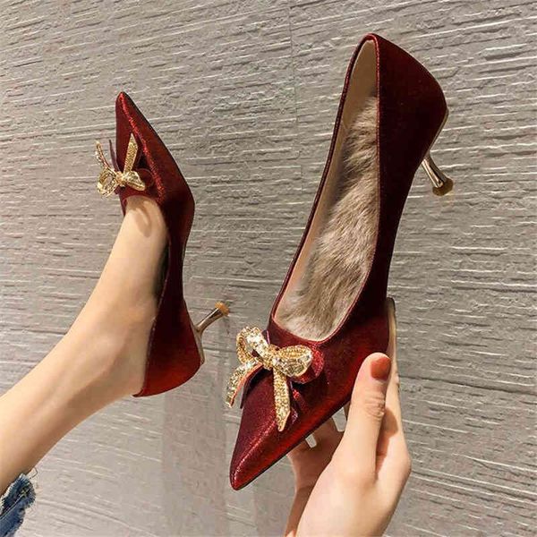 sandals rimocy shiny crystal bow ladies party shoes wine red pointed toe thin heels pumps women warm winter wedding y552, Black
sandals rimocy shiny crystal bow ladies party shoes wine red pointed toe thin heels pumps women warm winter wedding y552, Black