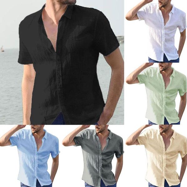 men's casual shirts 2021 summer blouse cotton shirt loose short sleeve tee spring autumn solid handsome men, White;black
men's casual shirts 2021 summer blouse cotton shirt loose short sleeve tee spring autumn solid handsome men, White;black