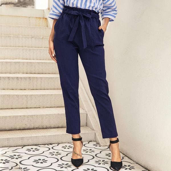 high waist versatile casual pants solid color bandage bow large pocket leggings women's pants, Black;gray
high waist versatile casual pants solid color bandage bow large pocket leggings women's pants, Black;gray