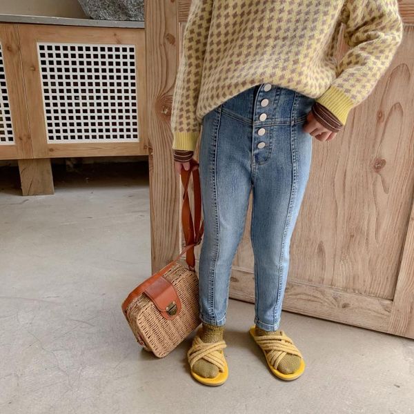 autumn arrival korean style cotton fashion elastic tight jeans long pants with metal buttons for cute sweet baby girls, Blue
autumn arrival korean style cotton fashion elastic tight jeans long pants with metal buttons for cute sweet baby girls, Blue