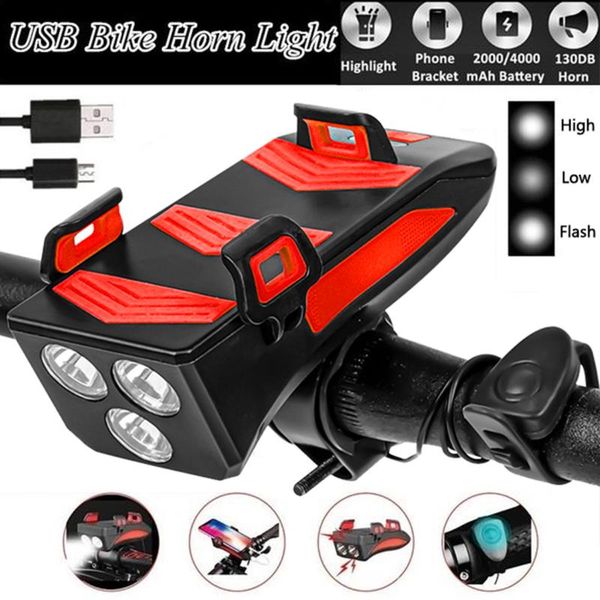 multi-function bike light 4in1 upgraded bicycle phone holder with 4000mah power bankled head lamp 3 led cycling front lights
multi-function bike light 4in1 upgraded bicycle phone holder with 4000mah power bankled head lamp 3 led cycling front lights