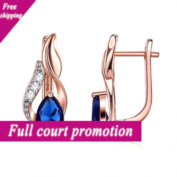 copper plated rose gold earrings with drop shaped blue zircon kzce307, Golden
copper plated rose gold earrings with drop shaped blue zircon kzce307, Golden