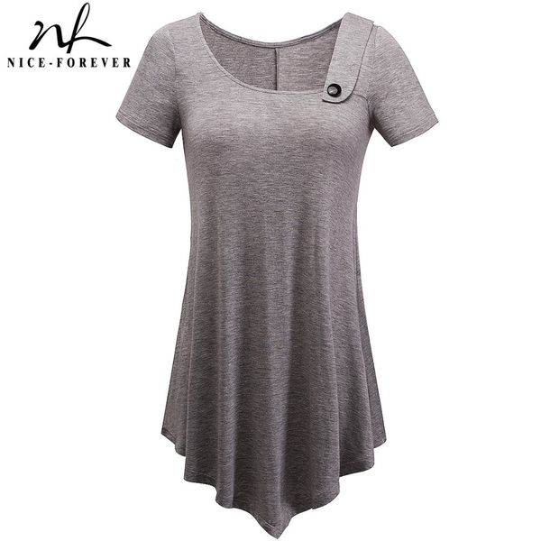 nice-forever brief casual t-shirts women summer short sleeve asymmetric irregular length button stylish loose tees t010 210419, White
nice-forever brief casual t-shirts women summer short sleeve asymmetric irregular length button stylish loose tees t010 210419, White