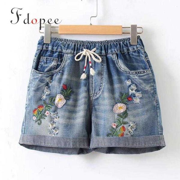 summer womens shorts literature do old flower embroidery elastic waist solid color pockets drawstring jeans plus size short 210611, White;black
summer womens shorts literature do old flower embroidery elastic waist solid color pockets drawstring jeans plus size short 210611, White;black