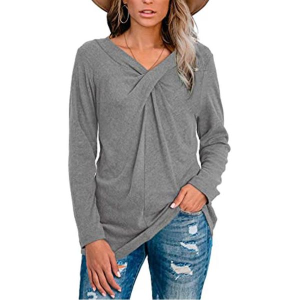 tee shirts women long sleeve loose t-shirt fold knotted solid v-neck office lady t shirt oversize female y women's, White
tee shirts women long sleeve loose t-shirt fold knotted solid v-neck office lady t shirt oversize female y women's, White