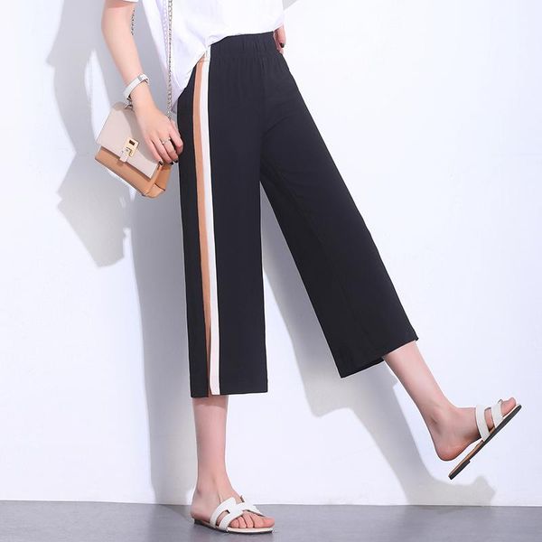 women's pants & capris black wide leg for women fashion office work vintage trousers 2021 casual loose elastic waist pockets calf-lengt, Black;white
women's pants & capris black wide leg for women fashion office work vintage trousers 2021 casual loose elastic waist pockets calf-lengt, Black;white