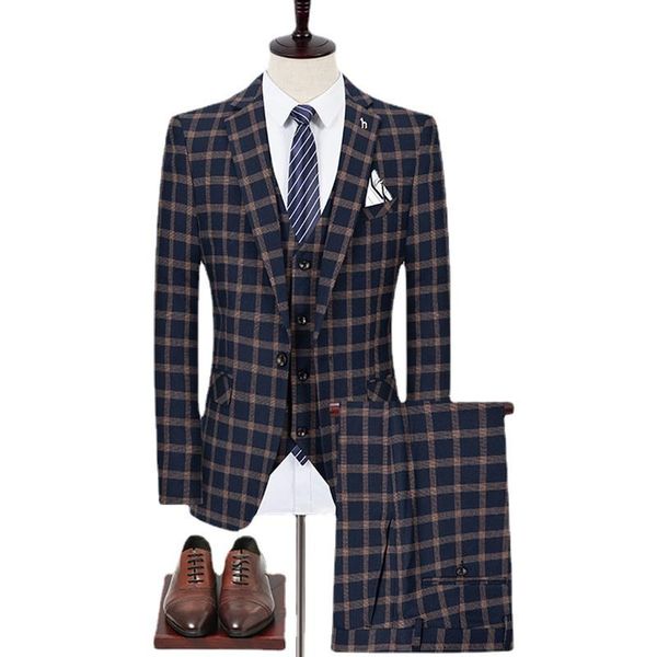 men's suits & blazers 5xl (jacket+vest+trousers)male formal business classic plaids suit for fashion boutique plaid wedding dress 3 pcs, White;black
men's suits & blazers 5xl (jacket+vest+trousers)male formal business classic plaids suit for fashion boutique plaid wedding dress 3 pcs, White;black