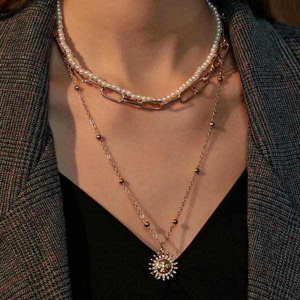 chokers 3-layer sun necklace pearl thick chain multi-layer sweater for women gold color necklaces & pendants charms jewelry, Golden;silver
chokers 3-layer sun necklace pearl thick chain multi-layer sweater for women gold color necklaces & pendants charms jewelry, Golden;silver