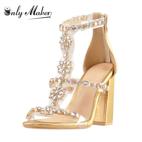women rhinestones round heel ankle strap buckle cutout gem clear chunky high heels transparent strip pvc sandals dress shoes, Black
women rhinestones round heel ankle strap buckle cutout gem clear chunky high heels transparent strip pvc sandals dress shoes, Black