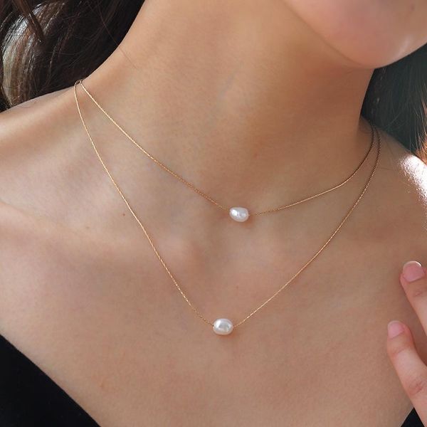 pendant necklaces fashion women necklace pearl double layer golden chian choker vintage lady jewelry trendy 2021 office party, Silver 
pendant necklaces fashion women necklace pearl double layer golden chian choker vintage lady jewelry trendy 2021 office party, Silver