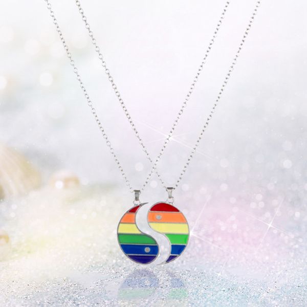 rainbow tai chi necklace for women men yin yang gossip lover couple necklaces colorful lgbt choker chain friend jewelry collier, Golden;silver
rainbow tai chi necklace for women men yin yang gossip lover couple necklaces colorful lgbt choker chain friend jewelry collier, Golden;silver