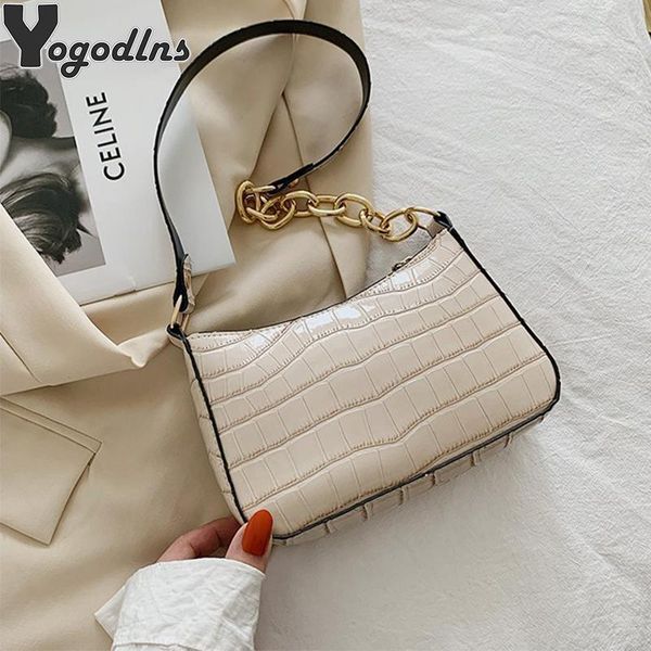 fashion chain small handbags for women stone pattern pu leather ladies baguette shoulder bags vintage female armpit purse
fashion chain small handbags for women stone pattern pu leather ladies baguette shoulder bags vintage female armpit purse