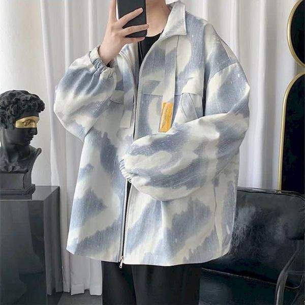 men's and women's tie dyed jackets, high collar clothing, fashion, loose, large, spring autumn, Black
men's and women's tie dyed jackets, high collar clothing, fashion, loose, large, spring autumn, Black