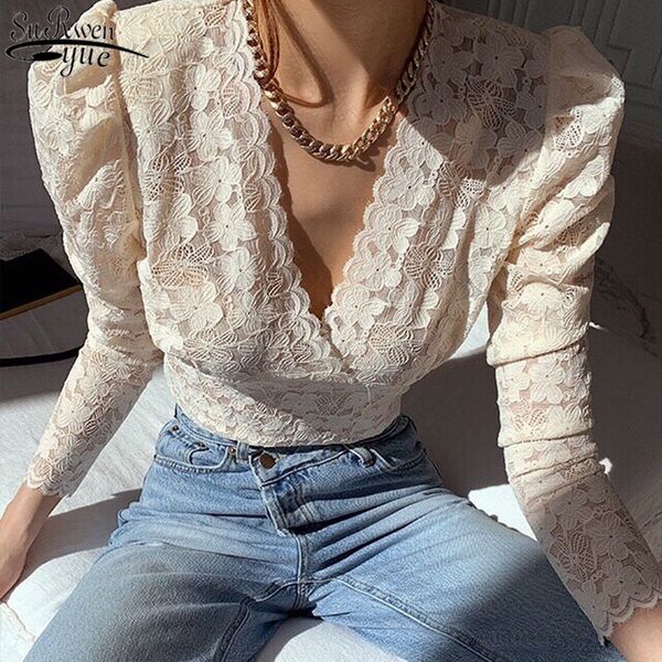 lace blouse vintage deep v-neck long sleeve women shirts see through puff sleeve chic lace shirt blusas mujer 13470 210518, White
lace blouse vintage deep v-neck long sleeve women shirts see through puff sleeve chic lace shirt blusas mujer 13470 210518, White