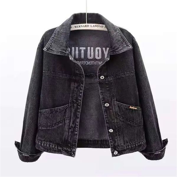 women's jackets alphabet embroidered pockets buttons women denim jacket simple turndown collar jean seaman streetwear loosely outerwear, Black;brown
women's jackets alphabet embroidered pockets buttons women denim jacket simple turndown collar jean seaman streetwear loosely outerwear, Black;brown