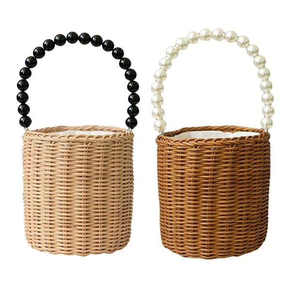 storage baskets 2 pcs flower girl woven basket pearl handle for vintage rustic wedding ceremony decorative
storage baskets 2 pcs flower girl woven basket pearl handle for vintage rustic wedding ceremony decorative