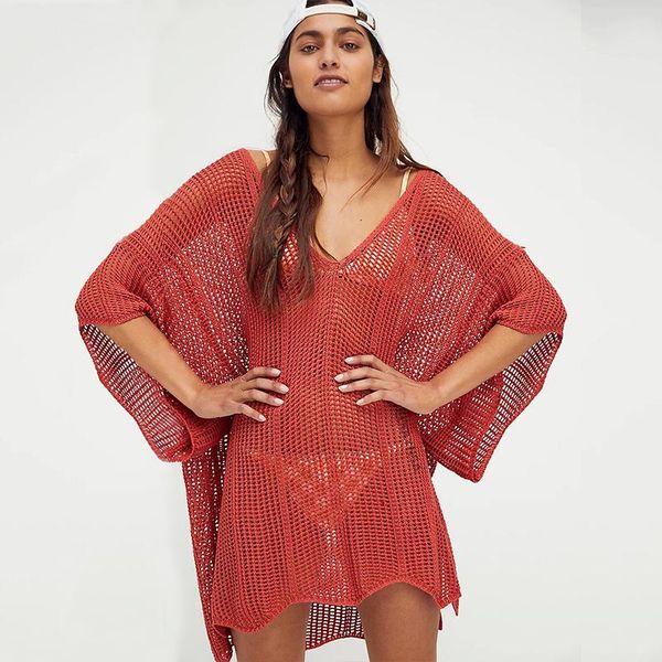women's swimwear 2021 see through mesh knited bikini cover-ups red crochet tunic women summer mini dress beach wear swim suit cover up, White;black
women's swimwear 2021 see through mesh knited bikini cover-ups red crochet tunic women summer mini dress beach wear swim suit cover up, White;black