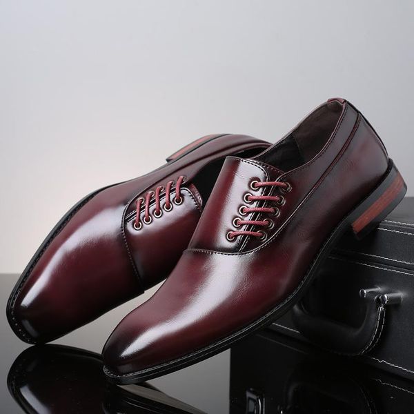 british wine red dress shoes vintage men leather formal business office wedding lace-up footwear large size, Black
british wine red dress shoes vintage men leather formal business office wedding lace-up footwear large size, Black