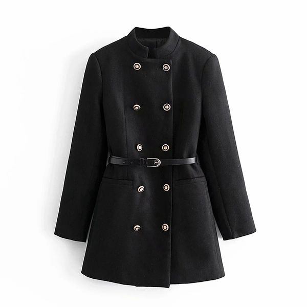 women's chic double-breasted coat with belt temperament waist fashion autumn and winter jacket 210521, Black;brown
women's chic double-breasted coat with belt temperament waist fashion autumn and winter jacket 210521, Black;brown