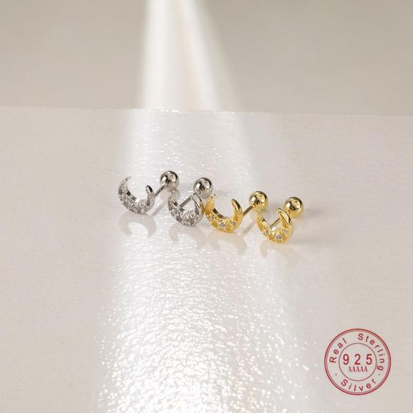 sterling silver simple inlaid crystal moon stud earrings women classic fashion daily travel jewelry, Golden;silver
sterling silver simple inlaid crystal moon stud earrings women classic fashion daily travel jewelry, Golden;silver