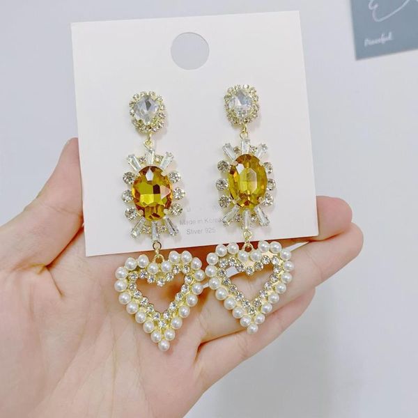 dangle & chandelier korean luxury crystal heart long rhinestone tassel drop earings for women elegant pendientes jewelry, Silver
dangle & chandelier korean luxury crystal heart long rhinestone tassel drop earings for women elegant pendientes jewelry, Silver