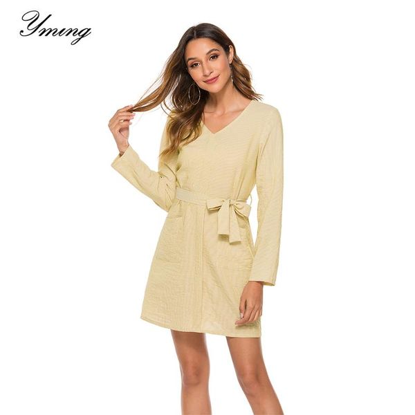 women's casual party clothes v-neck comfortable long sleeve solid color dress causal pocket fashion vestidos belt dresses, Black;gray
women's casual party clothes v-neck comfortable long sleeve solid color dress causal pocket fashion vestidos belt dresses, Black;gray