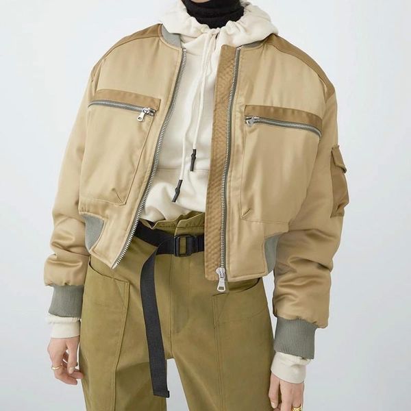 autumn short baseball jackets women's padded clothes zipper splice casual loose basic jacket bomber coat female outwear down & parkas, Black;brown
autumn short baseball jackets women's padded clothes zipper splice casual loose basic jacket bomber coat female outwear down & parkas, Black;brown