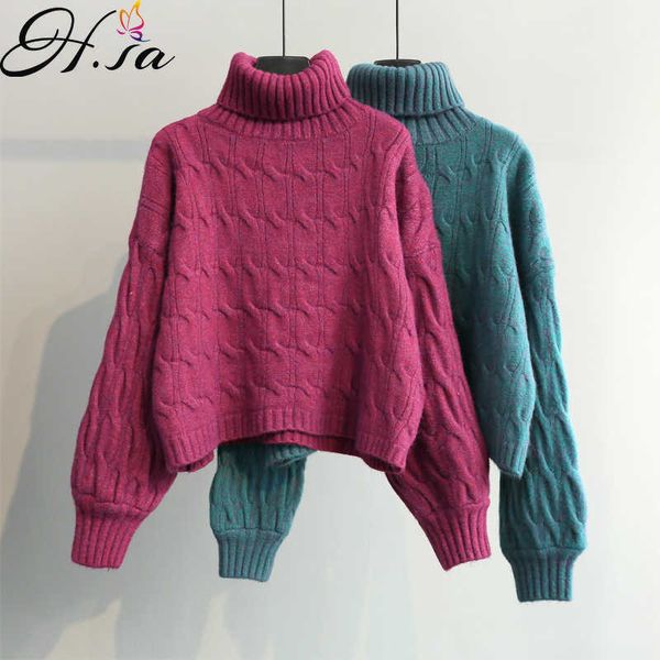 hsa thickened turtleneck pullover sweater women's winter korean style oversized outerwear pull sweater sueter mujer 210716, White;black
hsa thickened turtleneck pullover sweater women's winter korean style oversized outerwear pull sweater sueter mujer 210716, White;black