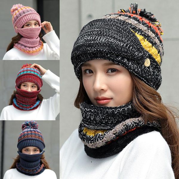 wholesale three-piece set soft warm knit beanie scarf face cover thickened winter ski hat with pompom for women girls x85 outdoor hats, Black;white
wholesale three-piece set soft warm knit beanie scarf face cover thickened winter ski hat with pompom for women girls x85 outdoor hats, Black;white
