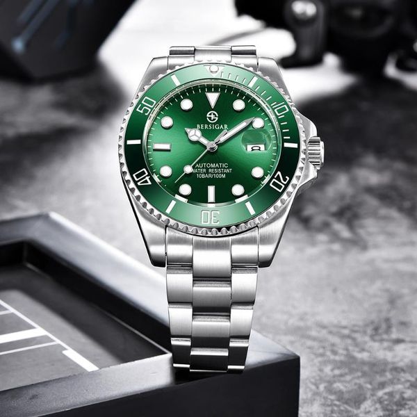 wristwatches bersigar mechanical men watch water ghost series classic green dial luxury automatic mens watches 100m waterproof, Slivery;brown
wristwatches bersigar mechanical men watch water ghost series classic green dial luxury automatic mens watches 100m waterproof, Slivery;brown