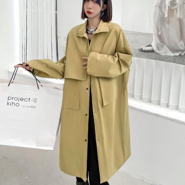 women's trench coats xuxi windbreaker coat women 2021 autumn winter medium and long loose casual sleeve stitching e3391, Tan;black
women's trench coats xuxi windbreaker coat women 2021 autumn winter medium and long loose casual sleeve stitching e3391, Tan;black