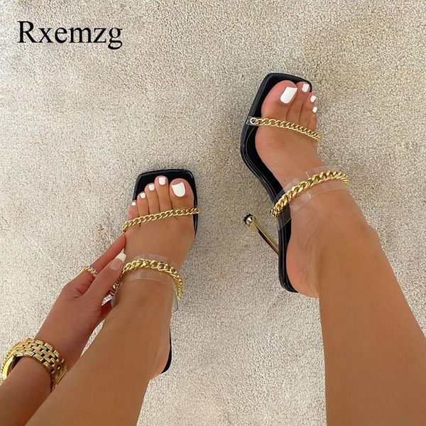 rxemzg transparent pvc high heel slippers summer sandals fashion metal decoration slip on women mules square toe slides pumps, Black
rxemzg transparent pvc high heel slippers summer sandals fashion metal decoration slip on women mules square toe slides pumps, Black