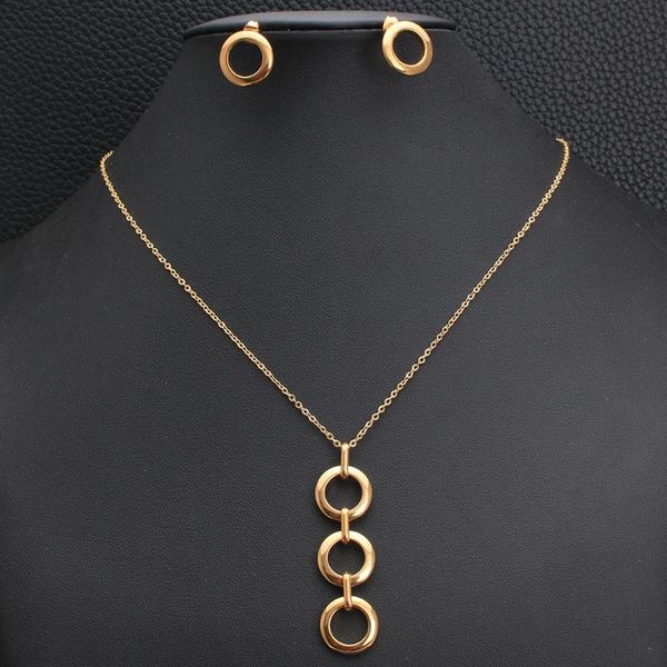 earrings & necklace fashion stainless steel vintage jewelry gold silver color plated round pendant sets for women sgikakai
earrings & necklace fashion stainless steel vintage jewelry gold silver color plated round pendant sets for women sgikakai