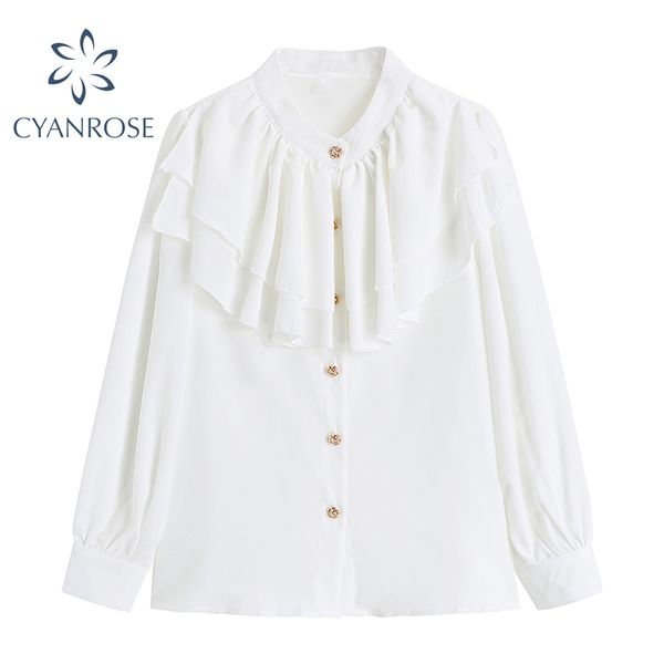 elegant blouse women ruffle spliced office ladies long sleeve work retro cardigan shirts female summer chiffon loose 210417, White
elegant blouse women ruffle spliced office ladies long sleeve work retro cardigan shirts female summer chiffon loose 210417, White
