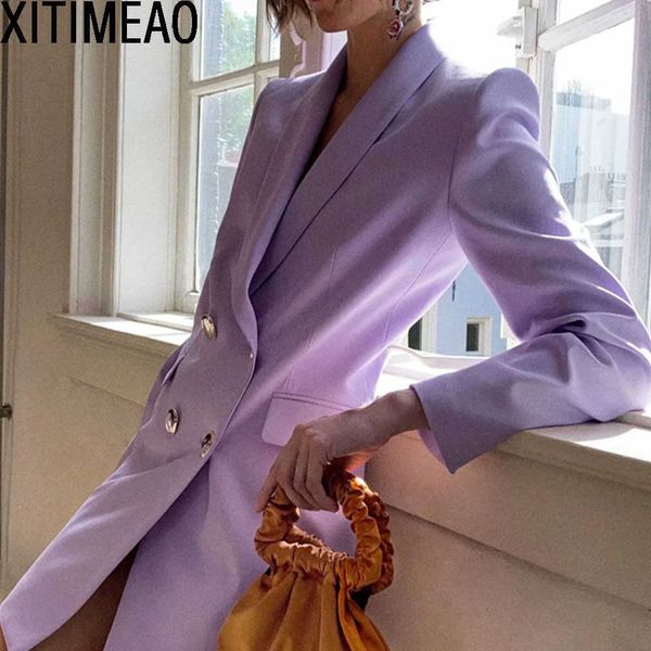 za women fashion double breasted blazer coat vintage long sleeve flap pockets female outerwear chic 210604, White;black
za women fashion double breasted blazer coat vintage long sleeve flap pockets female outerwear chic 210604, White;black