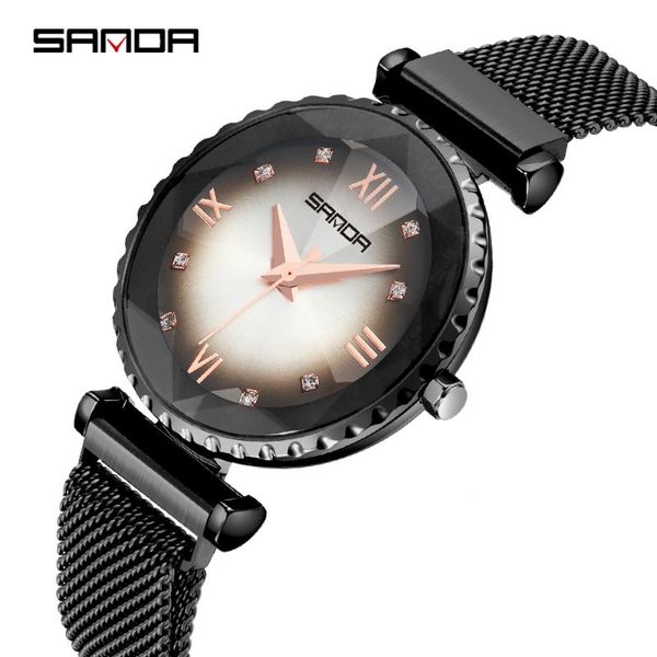 wristwatches sanda brand 1013 luxury magnet stainless steel mesh band ladies dress fashion crystal quartz female clock women bracelet watch, Slivery;brown
wristwatches sanda brand 1013 luxury magnet stainless steel mesh band ladies dress fashion crystal quartz female clock women bracelet watch, Slivery;brown