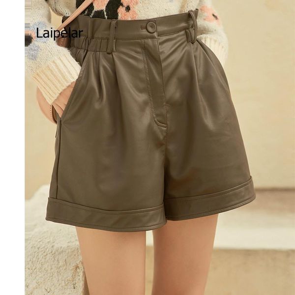 women's shorts 2021 autumn winter for women pu faux leather high waist wide leg elegant female solid trousers, White;black
women's shorts 2021 autumn winter for women pu faux leather high waist wide leg elegant female solid trousers, White;black