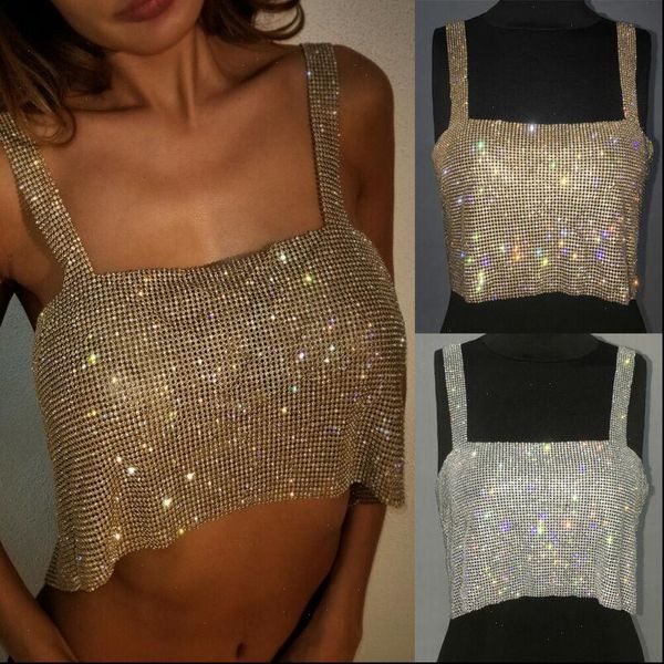 adjustable tees club party womens cami metal mesh strap draped spark diamonds neck halter backless pullover, White
adjustable tees club party womens cami metal mesh strap draped spark diamonds neck halter backless pullover, White