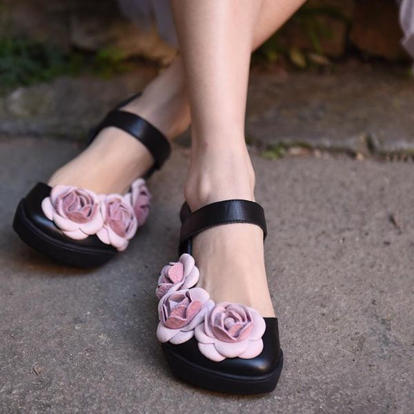 artmu original summer vintage flower cowhide shoes flat handmade sweet sandals comfortable women's 86787l, Black
artmu original summer vintage flower cowhide shoes flat handmade sweet sandals comfortable women's 86787l, Black