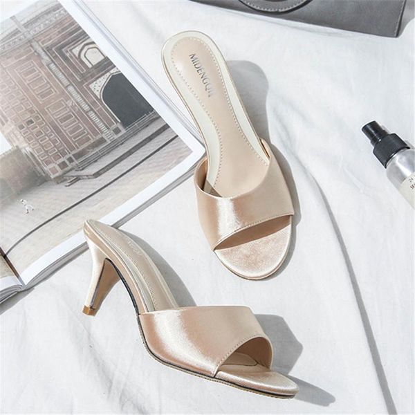 slippers satin size 34-43 high heel slide sandals summer peep toe women fashion 4.5/6.5/8.5cm high-heeled flip flops shoes, Black
slippers satin size 34-43 high heel slide sandals summer peep toe women fashion 4.5/6.5/8.5cm high-heeled flip flops shoes, Black