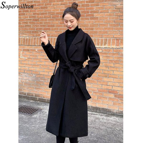 women's wool & blends women elegant long coat office solid black sleeve chic woolen blend outerwear ladies overcoat 2021 autumn winter
women's wool & blends women elegant long coat office solid black sleeve chic woolen blend outerwear ladies overcoat 2021 autumn winter